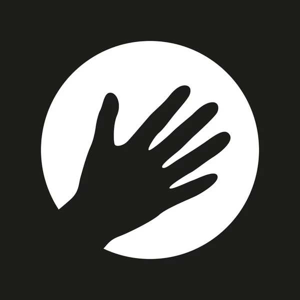 Ícone da mão humana em um círculo isolado — Vetor de Stock