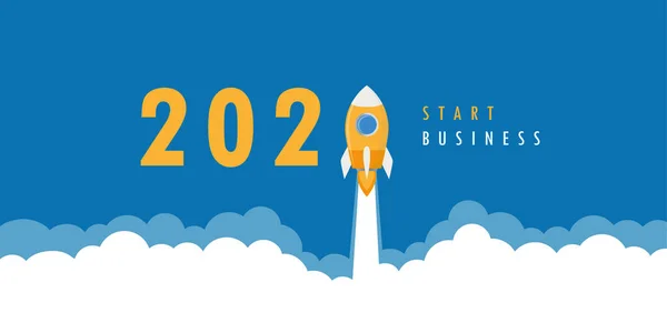 Rocket launch start business 2021 — Stock Vector