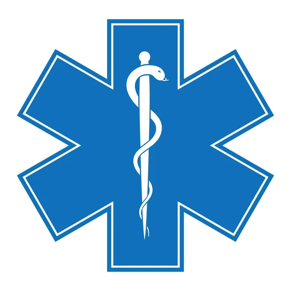 Serpent avec bâton symbole médical isolé sur blanc — Image vectorielle