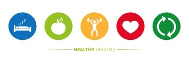 Sağlıklı yaşam ikonları elma yogası kalp sporunda uyur