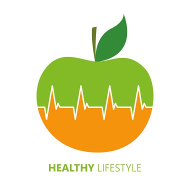 sağlıklı yaşam tarzı turuncu ve yeşil elma