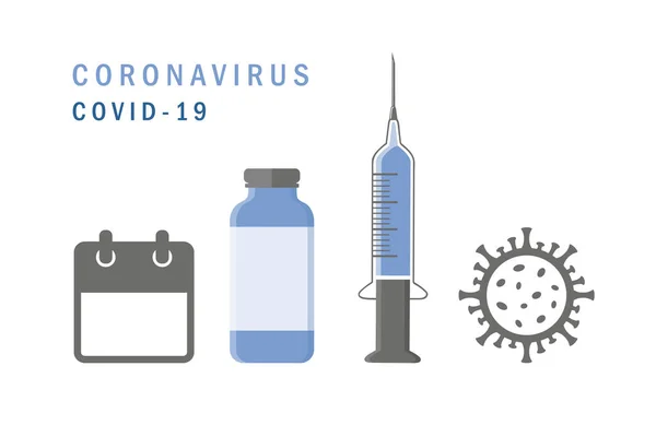 コロナウイルスワクチン｜covid-19健康コンセプト — ストックベクタ