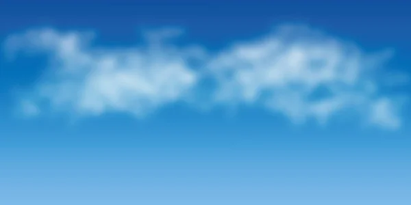 Fondo cielo azul con nubes esponjosas vector — Vector de stock