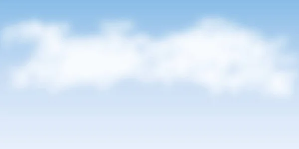 Blauer Himmel Hintergrund mit flauschigen Wolken Vektor — Stockvektor