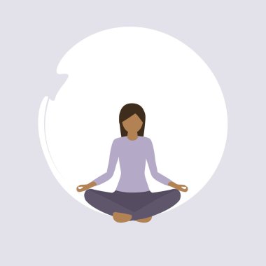 Yoga yapan kız sağlıklı yaşam tarzı fitness tasarımı yapıyor.