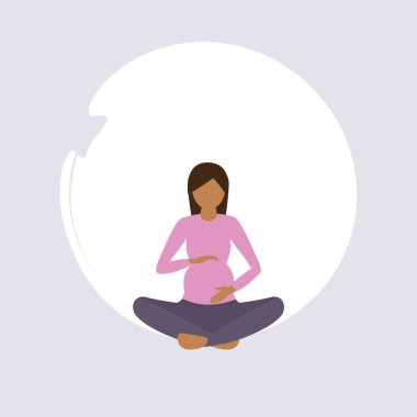 hamile kadın yoga yapıyor sağlıklı yaşam tarzı fitness tasarımı