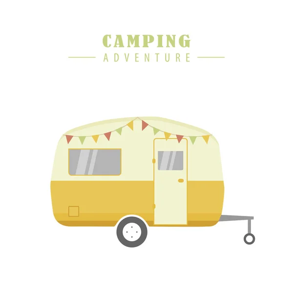 Camping-car vacances d'été en road trip — Image vectorielle
