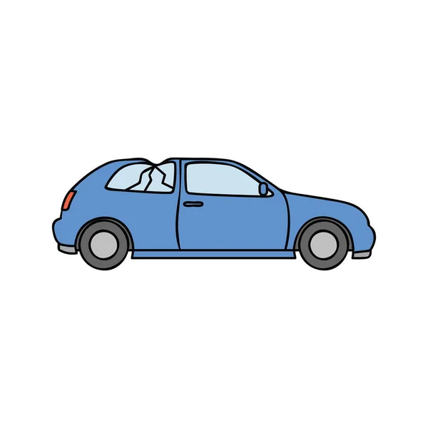 Blau kaputtes Auto Schrott Vektor Illustration — Stockvektor