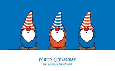 Mutlu noel tebrik kartları şirin komik cüceler