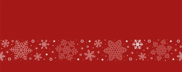 Χριστουγεννιάτικη κάρτα με απρόσκοπτη μοτίβο νιφάδα σύνορα — Διανυσματικό Αρχείο