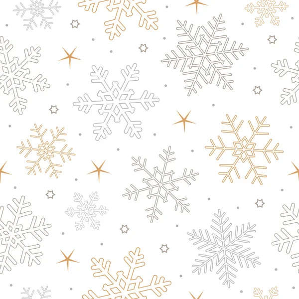 Χριστούγεννα απρόσκοπτη νιφάδα χιονιού και αστέρι φόντο σε λευκό — Διανυσματικό Αρχείο