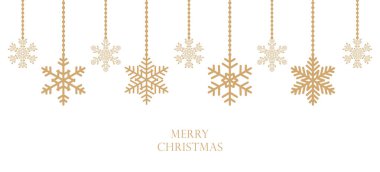 Beyaz arkaplanda altın Noel Kar Tanesi afişi