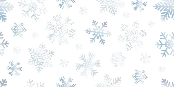 Brillante azul inconsútil copo de nieve navidad invierno fondo — Vector de stock