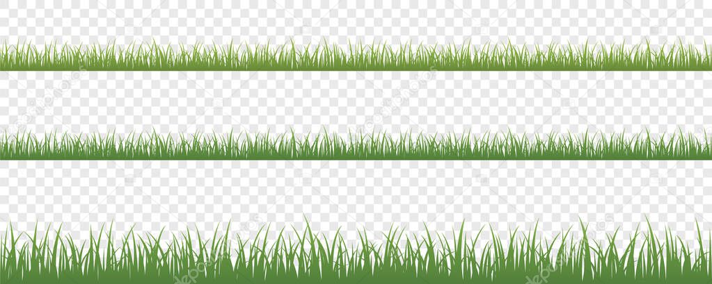 green grass meadow border vector pattern isoladet
