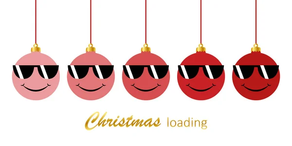 Conjunto de divertido adorno de Navidad con gafas de sol carga de Navidad — Vector de stock
