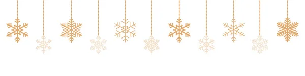 Fond de bannière de décoration de Noël avec flocons de neige suspendus — Image vectorielle