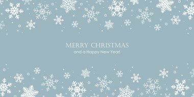 Kar tanesi sınırlı mavi pankart.