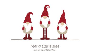 Mutlu noel tebrik kartları ile şirin cüceler