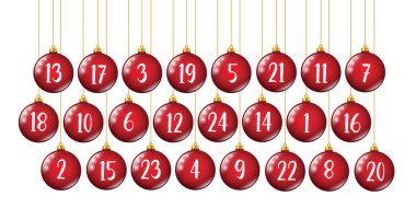 Yeni yıl toplarını asan takvim izole edilmiş vektör illüstrasyonu