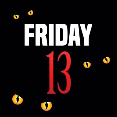 Kedilerin gözü ve Cuma günü siyah arkaplan vektörü illüstrasyonunda.