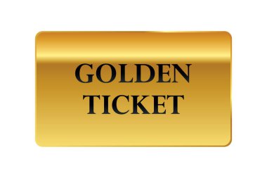 Altın bilet VİP kartı izole edilmiş vektör çizimi