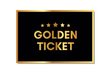 Altın bilet VİP kartı izole edilmiş vektör çizimi