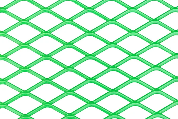 Grünes Metallkettenglied Auf Isoliertem Weißem Hintergrund Mit Clipping Pfad — Stockfoto