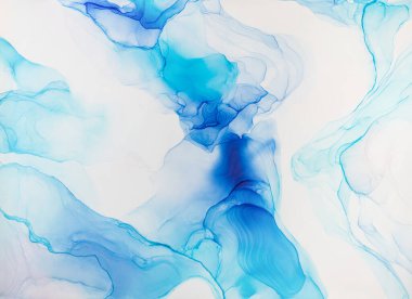 Soyut çağdaş sanat sıvısı. Alkol mürekkebi renkleri saydam. Mermer kart sunumu, el ilanı, davetiye kartı. Beyaz arkaplanda ihale dekorasyonu izole edildi.