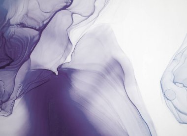 Alkol mürekkebi renkleri saydam. Soyut çağdaş sanat sıvısı. Mermer kart sunumu, el ilanı, davetiye kartı. Beyaz arkaplanda ihale dekorasyonu izole edildi. Tabloya yakın çekim.