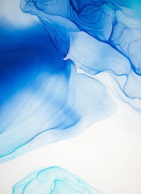 Soyut çağdaş sanat sıvısı. Alkol mürekkebi renkleri saydam. Mermer kart sunumu, el ilanı, davetiye kartı. Beyaz arkaplanda ihale dekorasyonu izole edildi.