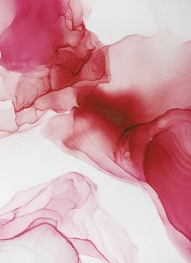 Soyut çağdaş sanat sıvısı. Alkol mürekkebi renkleri saydam. Mermer kart sunumu, el ilanı, davetiye kartı. Beyaz arkaplanda ihale dekorasyonu izole edildi.