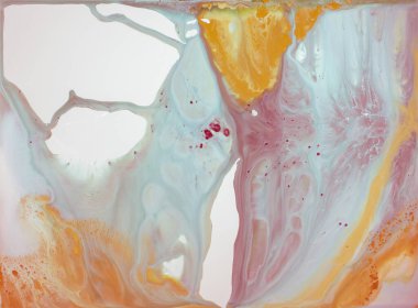 Soyut akrilik resim. Mermer mavisi soyut arkaplan. Sıvı mermer deseni. Karışık mavi ve yeşil boyalarla el boyası arka plan. Modern sanat.