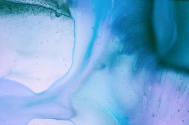 Soyut akrilik resim. Mermer mavisi soyut arkaplan. Sıvı mermer deseni. Karışık mavi ve yeşil boyalarla el boyası arka plan. Modern sanat.