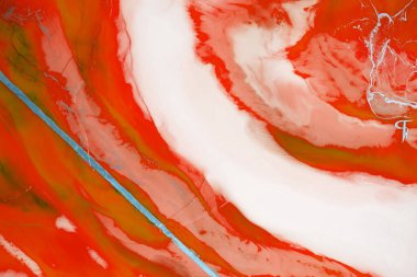 Sıvı akış desenli boya. Modern sanat geçmişi. Soyut epoksi reçine resmi. Bronz renkli yeşil dalgalar. soyut dijital kağıt ince sanat deseni.