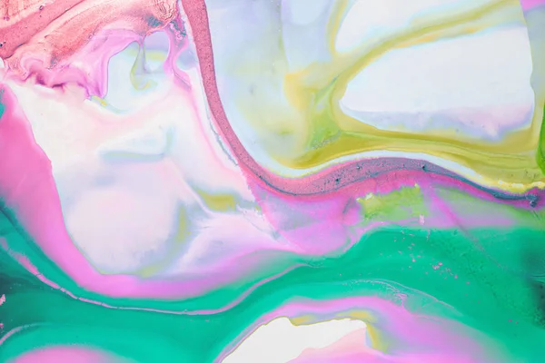 Soyut akrilik resim. Mermer mavisi soyut arkaplan. Sıvı mermer deseni. Karışık mavi ve yeşil boyalarla el boyası arka plan. Modern sanat.