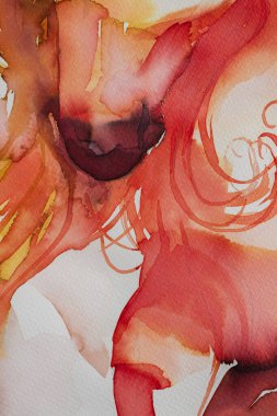 Soyut suluboya sanatı, yeni yıl kutlamaları sırasında At Yılı ruhunu yansıtır. Renkler karışır ve akar, temanın canlı bir tasvirini yaratır.