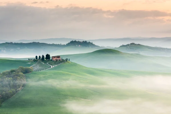 Manhã em Creta Senesi, Toscana — Fotografia de Stock