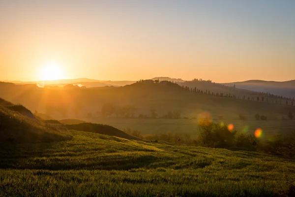 Sunrise in Crete Senesi — Stock Photo, Image