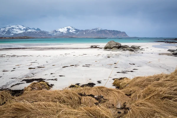 Ramberg beach, erhabene inseln, norwegen — Stockfoto