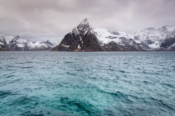 Olstind mountain peak, Lofoten, Norway Stock Picture