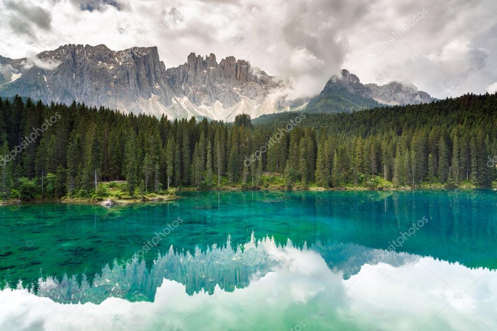 Lake Carezza, Dolomites mountains, Italy