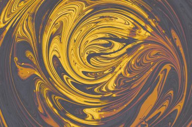 Akrilik boyalı, soyut gri sarı doku. Boya sızıntısı arkaplanı.