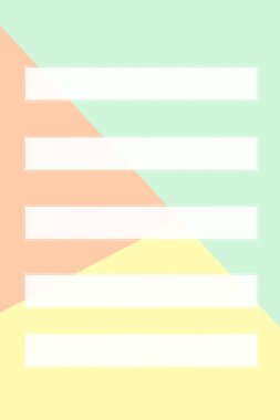 Noktalı kenarlı beyaz kağıttan yapılmış beş dikdörtgen kart ve üç renkli arkaplan üzerinde bir dikdörtgen kart. Sunumlar oluştur.