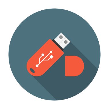 USB birden parlamak götürmek düz simgesi