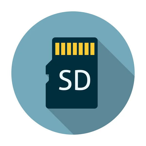 Micro sd ícone do cartão plana —  Vetores de Stock