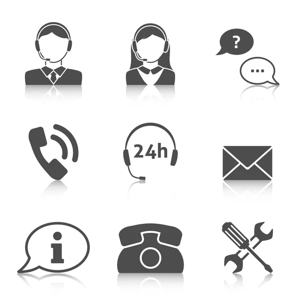 Service d'assistance icônes ensemble — Image vectorielle