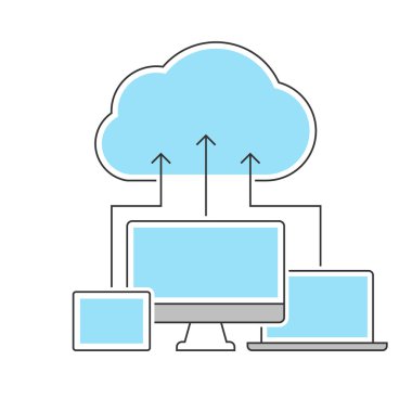 Bulut bilgi işlem simgeleri hat kavramı