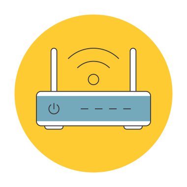 WiFi yönlendirici anahat simgesini düz
