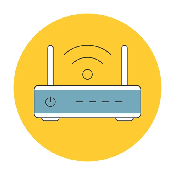 Wifi router contorno icona piatta — Vettoriale Stock