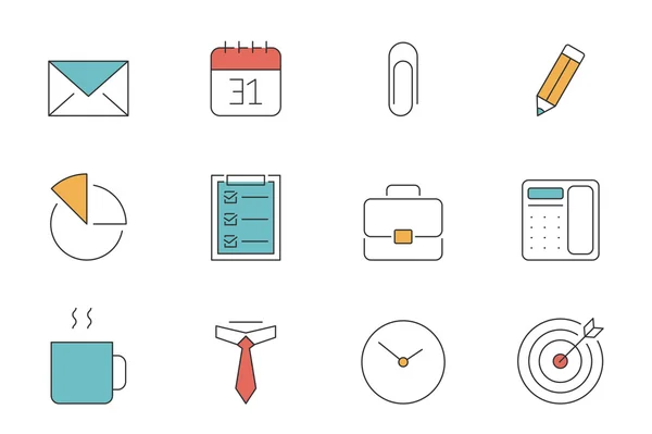 Office and Business outline icons — Stock Vector